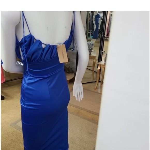 Elegant Blue embellished Dress - Picture 4 of 5